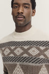 Chunky Wool Fair Isle Sweater - Taupe