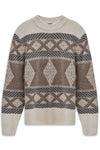Chunky Wool Fair Isle Sweater - Taupe