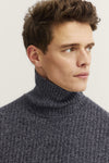Textured Wool Turtleneck - Grey