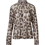 Rafia Leopard Mesh Long Sleeve Blouse - Seasand Mix