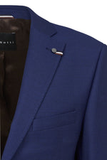 Fisheye Pattern Virgin Wool Suit - Blue