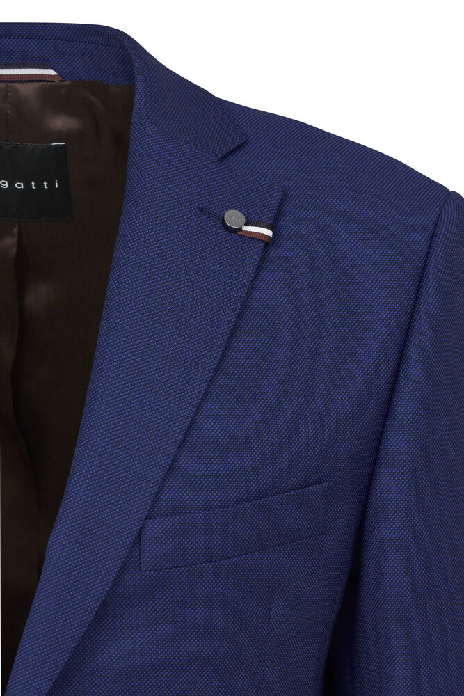 Fisheye Pattern Virgin Wool Suit - Blue
