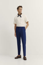 Fisheye Pattern Virgin Wool Suit - Blue