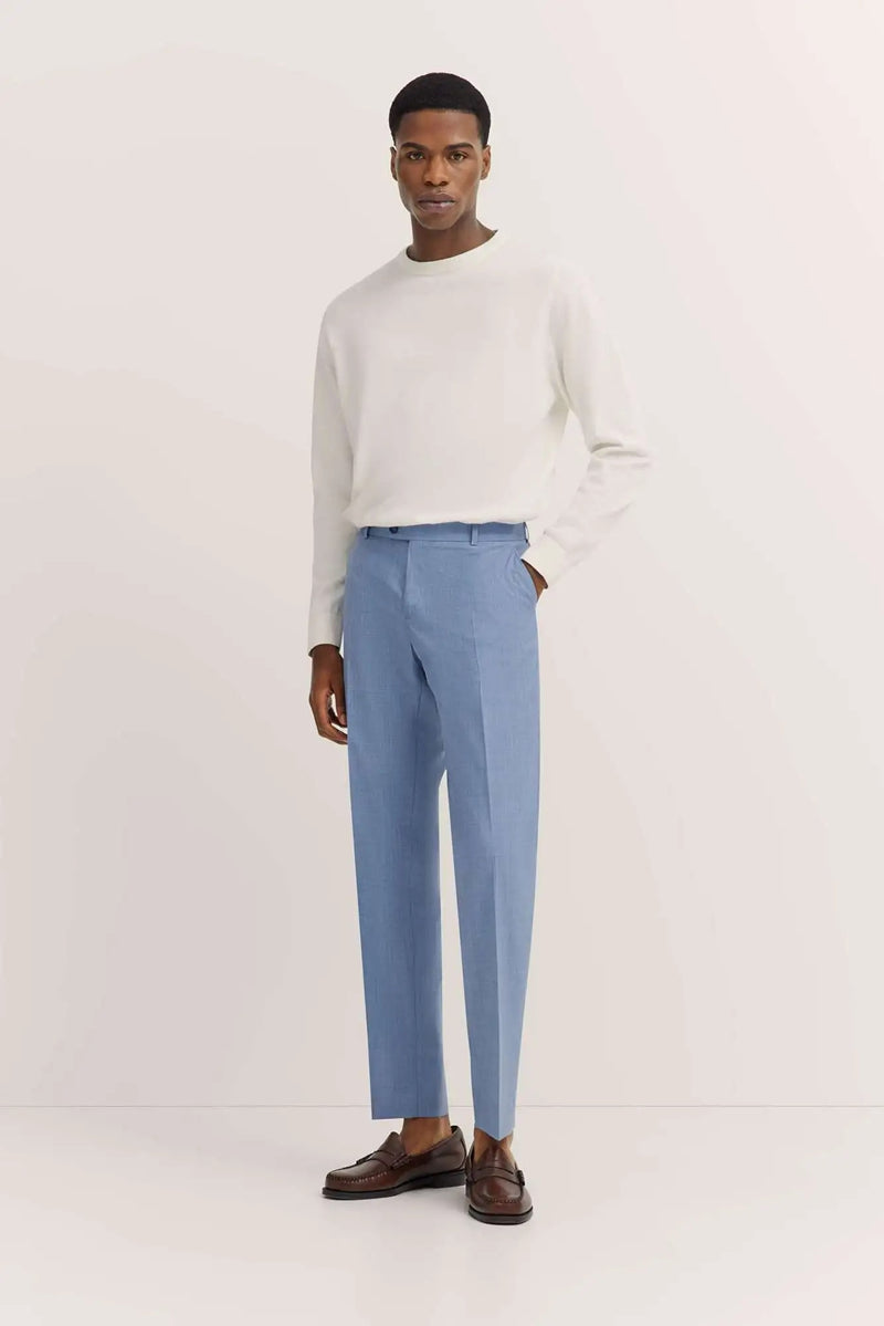 Italian Wool Dress Trousers - Light Blue