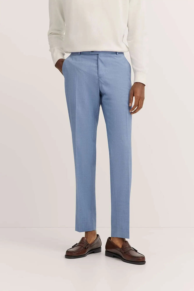 Italian Wool Dress Trousers - Light Blue