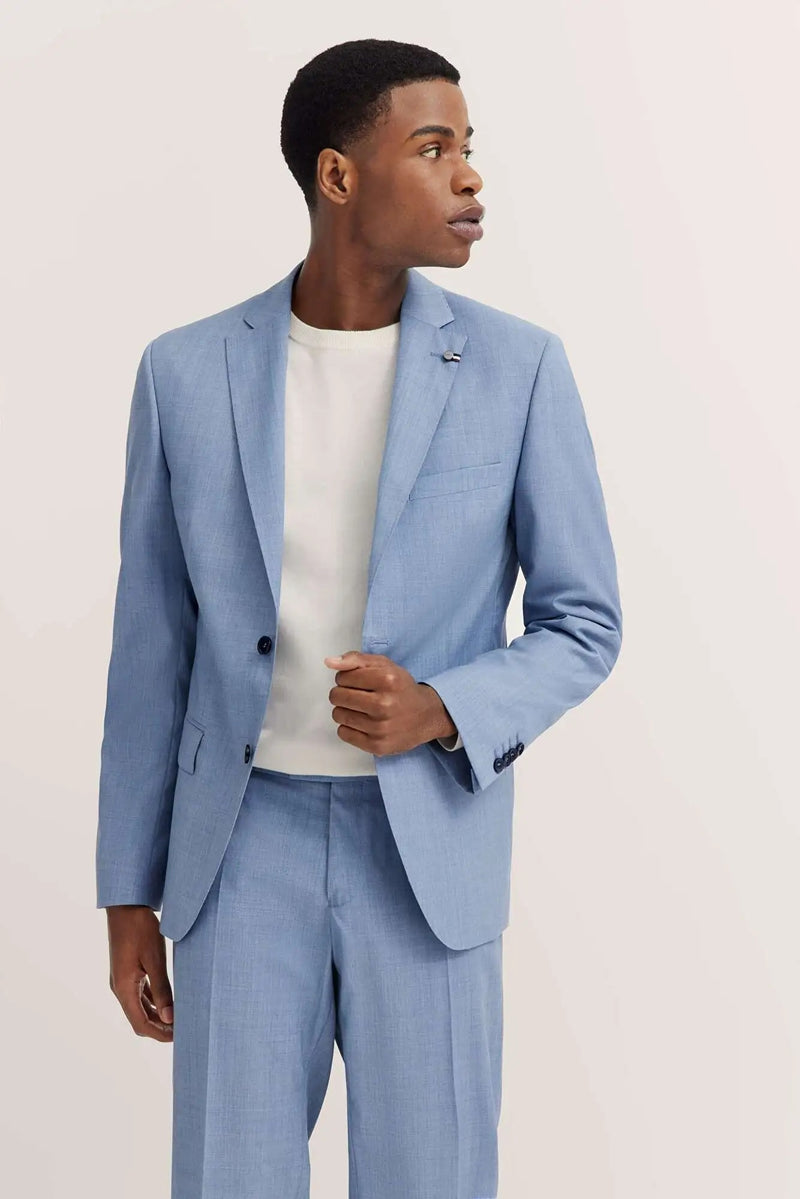 Italian Wool Suit - Light Blue