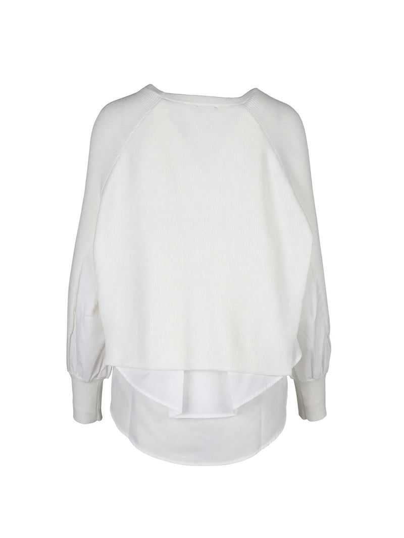 Tulipa Knit with Shirt Effect - Creme