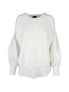 Tulipa Knit with Shirt Effect - Creme