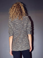 Venca Boucle Double Breasted Blazer - Black Mix