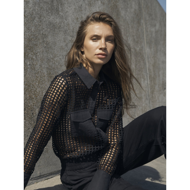 Yara Transparent Shirt - Black