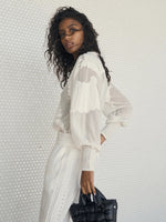 Yaina Embroidered Blouse - Creme