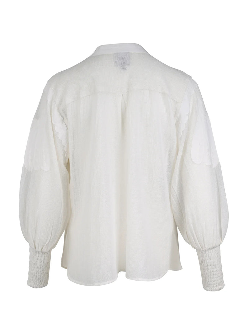 Yaina Embroidered Blouse - Creme