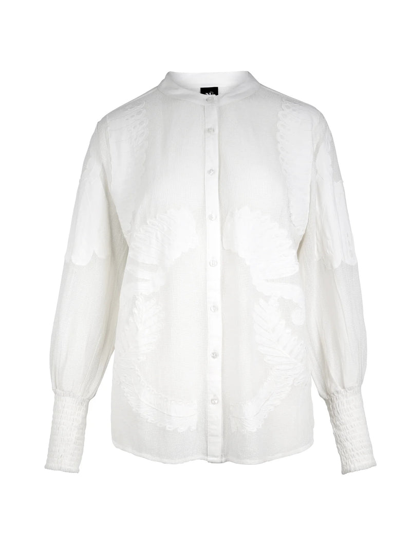 Yaina Embroidered Blouse - Creme