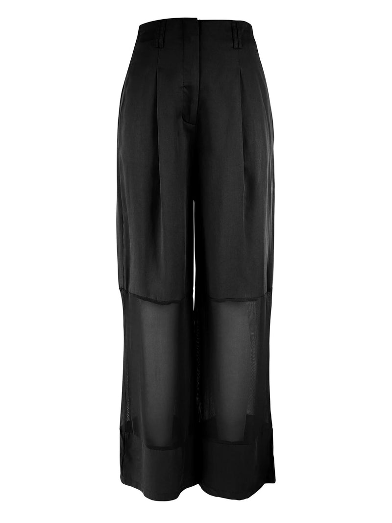 Yrja Mesh Detail Trousers - Black