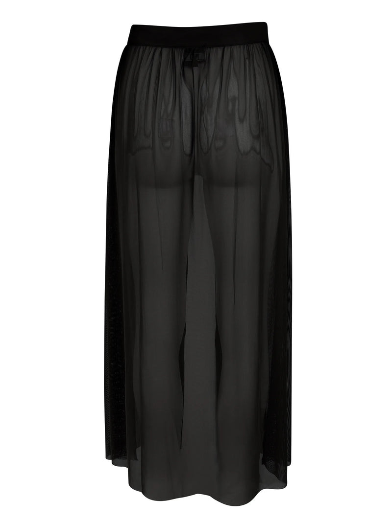 Yve Mesh Wrap Skirt - Black