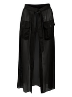 Yve Mesh Wrap Skirt - Black