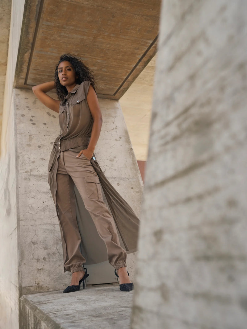 Yve Mesh Wrap Skirt - Mud