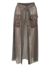 Yve Mesh Wrap Skirt - Mud