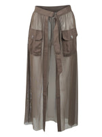 Yve Mesh Wrap Skirt - Mud