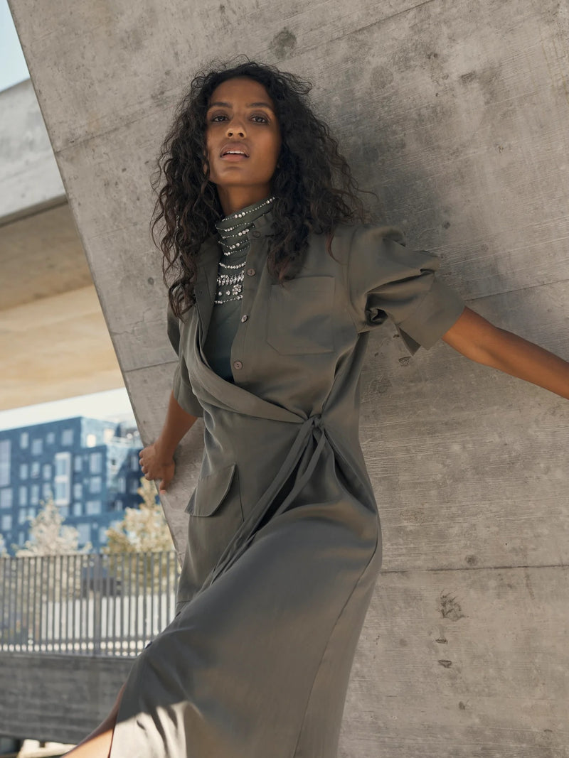 Ymke Wrap Dress - Olive