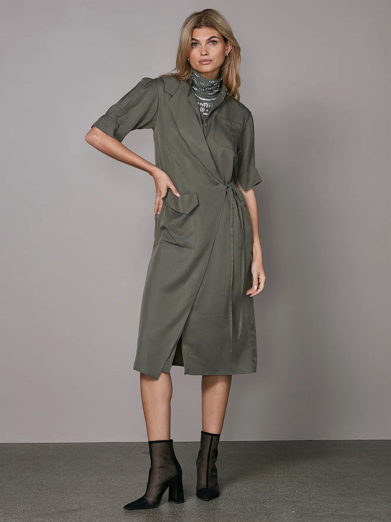 Ymke Wrap Dress - Olive