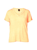 Raw Edge V-Neck T-Shirt - Yellow
