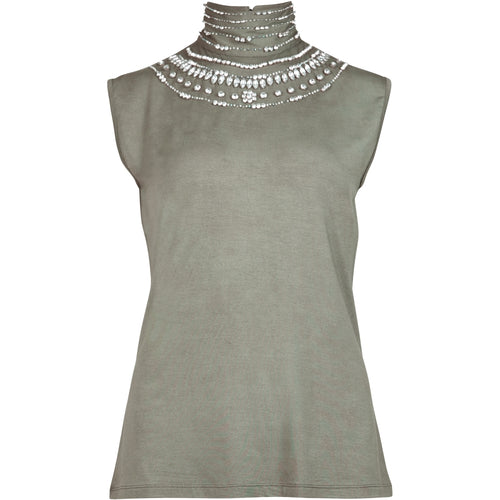 Yali Embellished Top - Olive