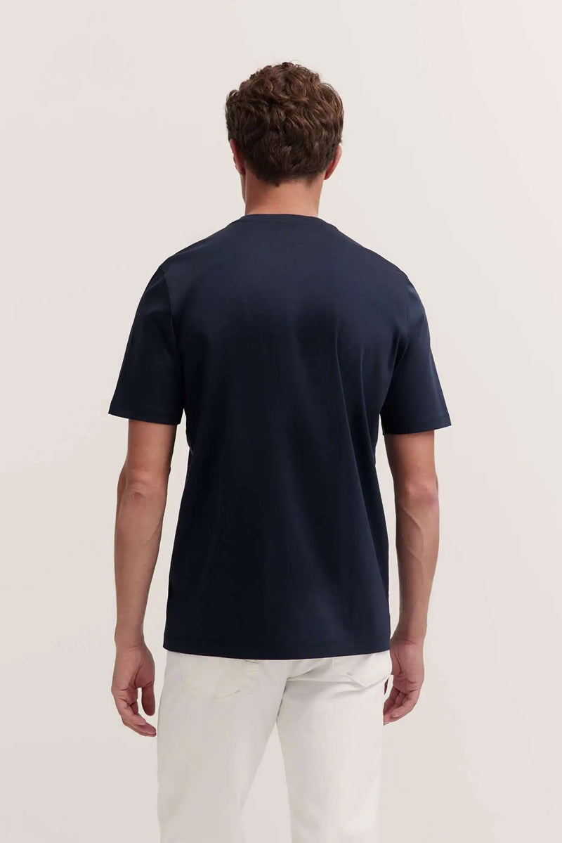 Cotton Crewneck T-Shirt - Navy