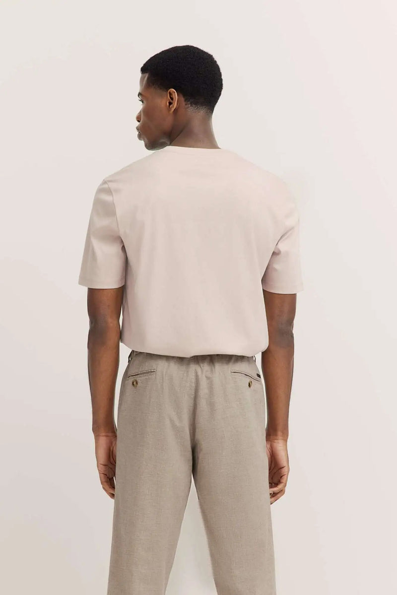 Cotton Crewneck T-Shirt - Taupe