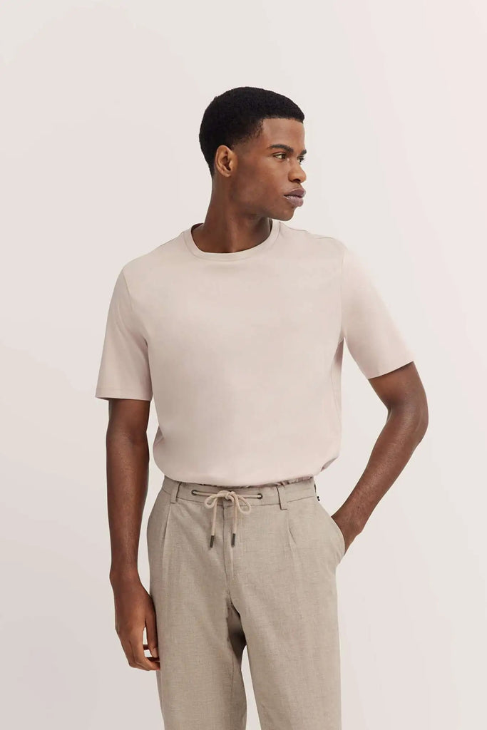 Cotton Crewneck T-Shirt - Taupe