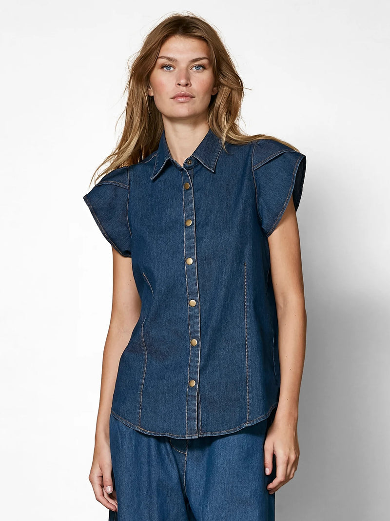 Ziga Short Sleeve Top - Denim