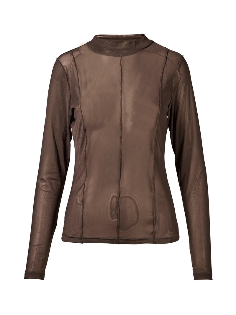 Agneta Mesh Top - Brown