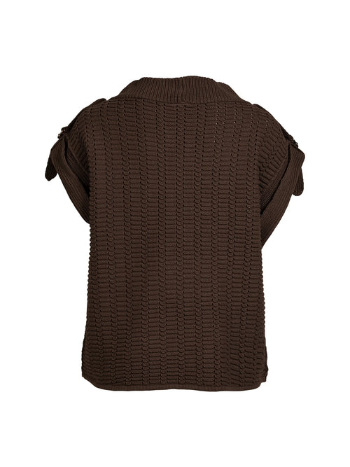 Anja Rib Knit Top - Brown