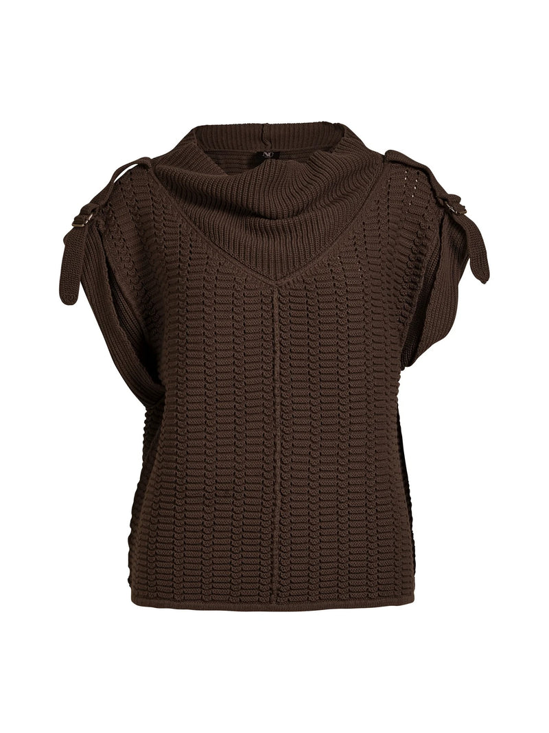 Anja Rib Knit Top - Brown