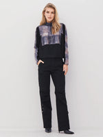 Anna Printed Pullover with Drawstring - Black Mix