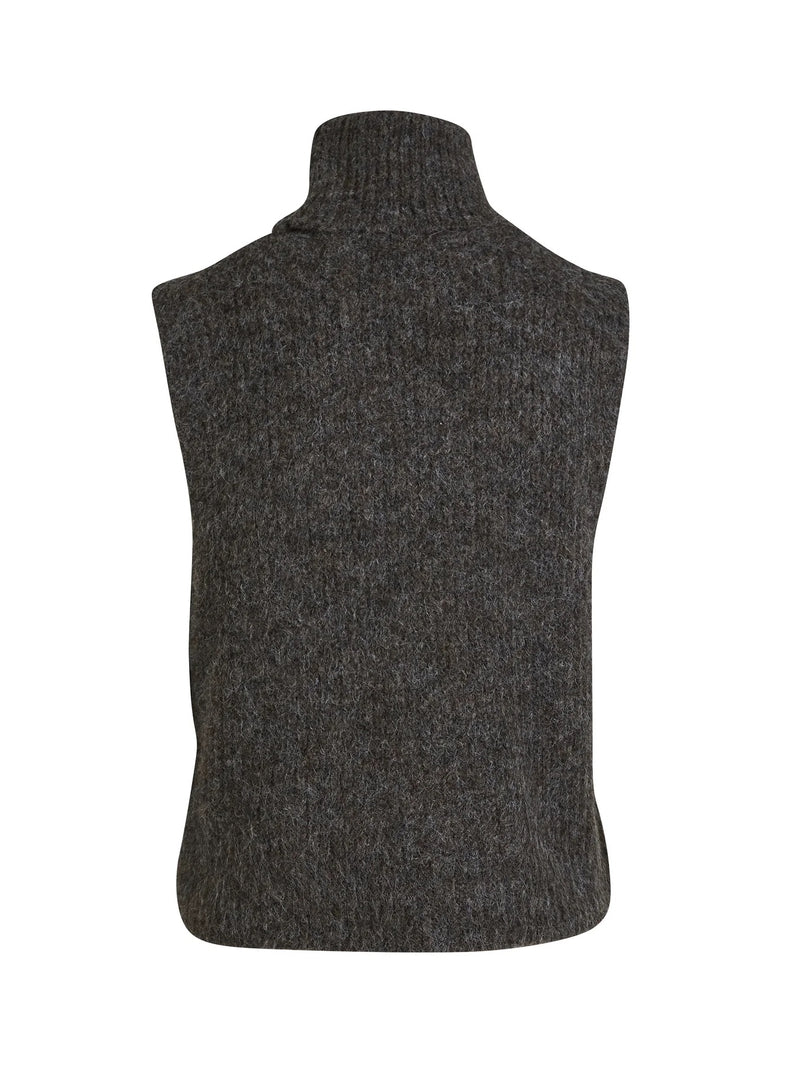 Agnes Chunky Knit Vest - Brown