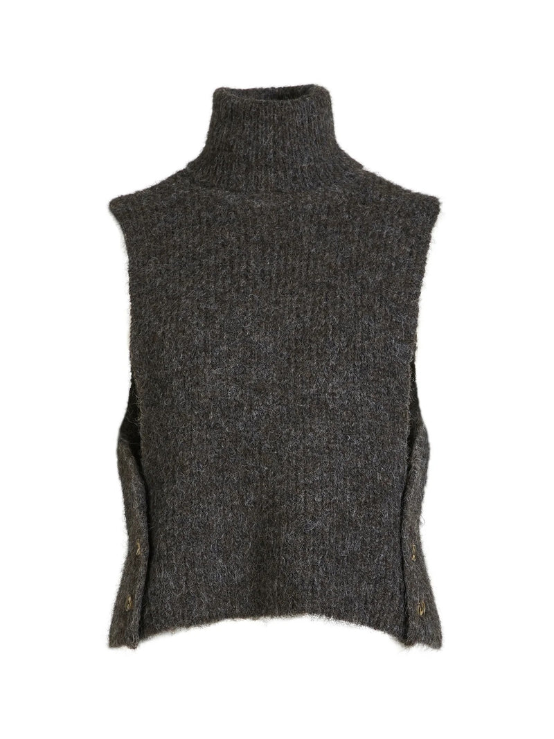 Agnes Chunky Knit Vest - Brown