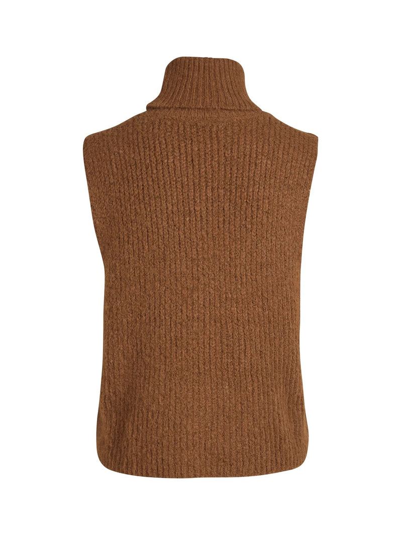 Agnes Chunky Knit Vest - Camel