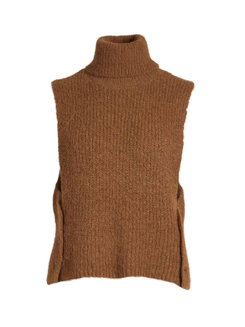 Agnes Chunky Knit Vest - Camel