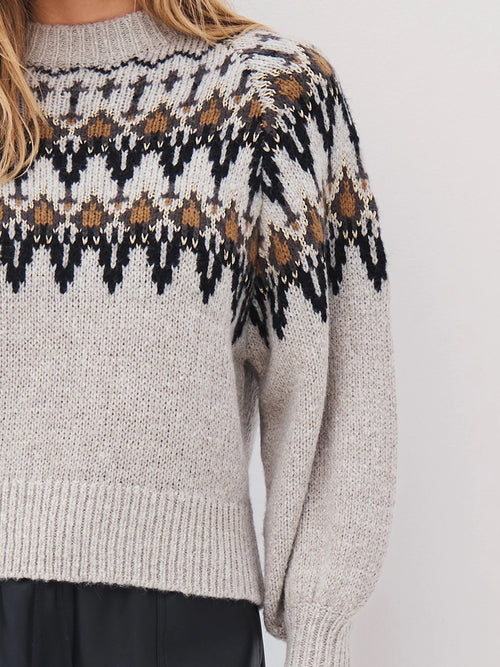 Alena Knit Sweater - Bone Mix