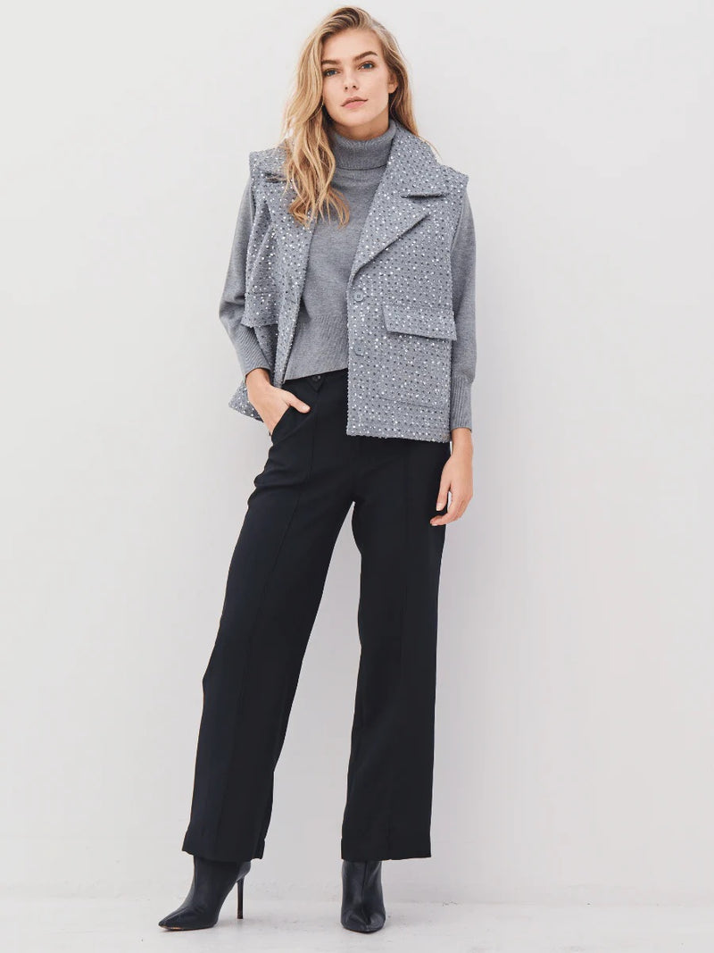 Aston Embellished Vest - Grey