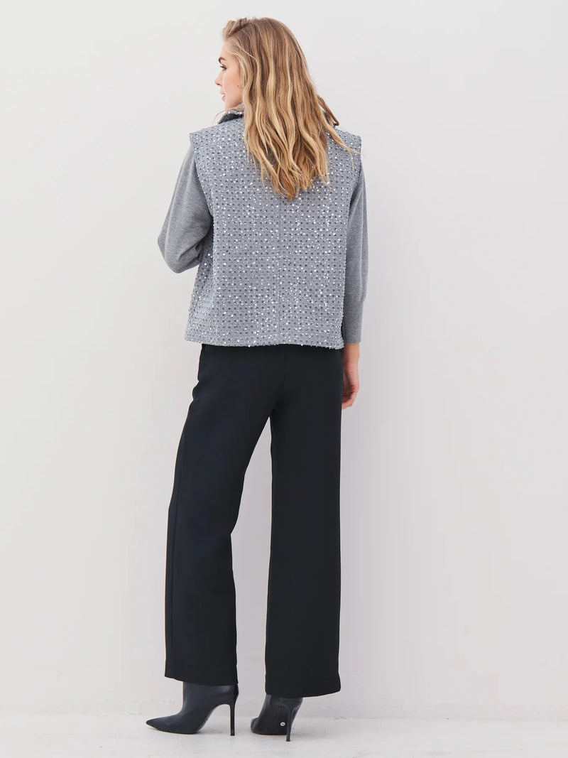 Aston Embellished Vest - Grey