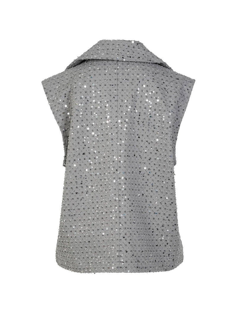 Aston Embellished Vest - Grey