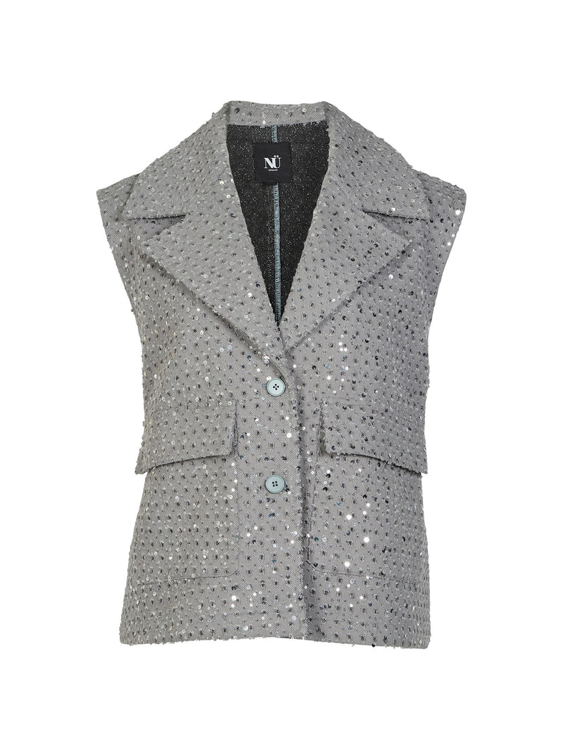 Aston Embellished Vest - Grey