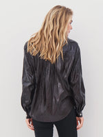 Leather Style Shrit Jacket - Brown