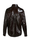Leather Style Shrit Jacket - Brown