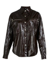Leather Style Shrit Jacket - Brown
