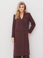 Alicia Long Double Breasted Blazer - Grape