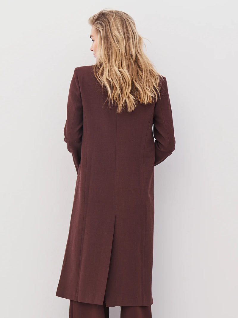 Alicia Long Double Breasted Blazer - Grape