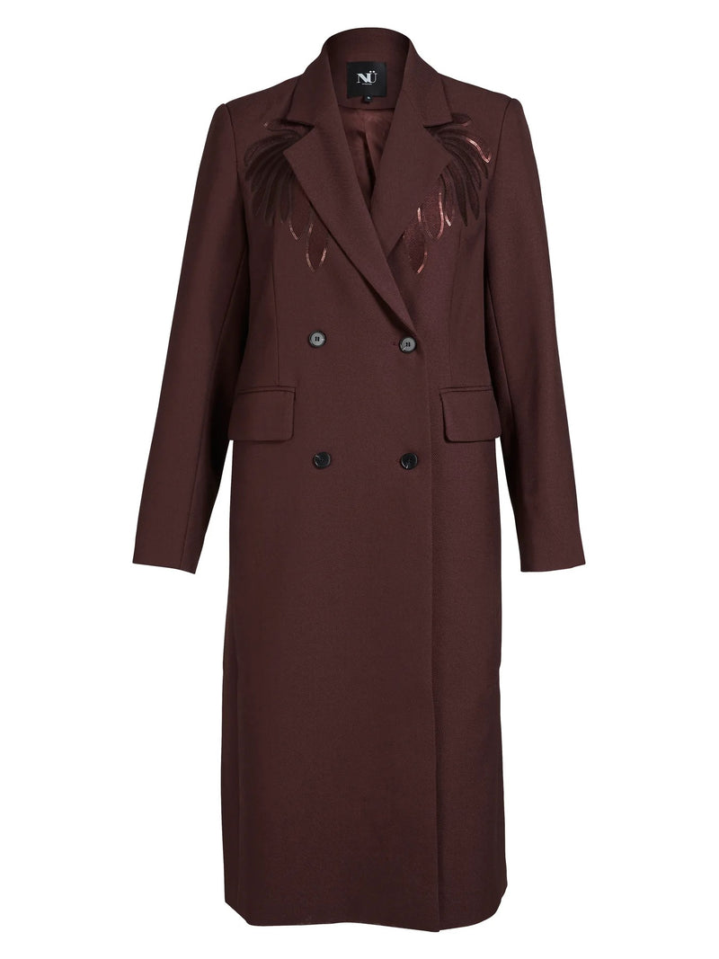 Alicia Long Double Breasted Blazer - Grape